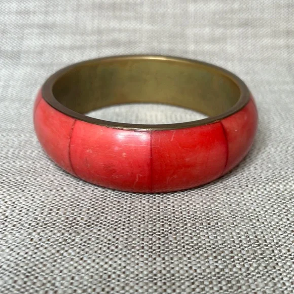 Thick Red Bangle Bracelet - Picture 1 of 3